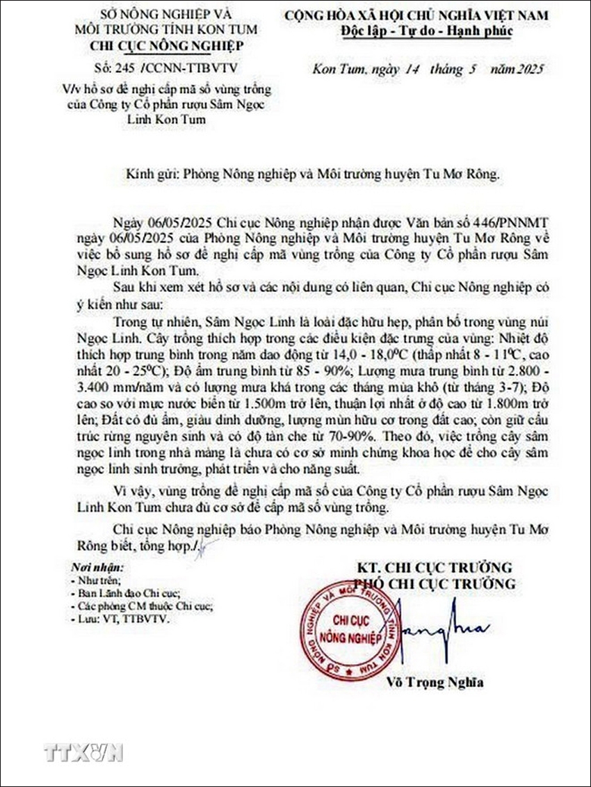 kon tum tiếp tục yêu cầu kiểm tra lại việc mã số vùng trồng cho sâm ngọc linh hình ảnh 2 kon tum tiep tuc yeu cau kiem tra lai viec ma so vung trong cho sam ngoc linh hinh anh 2