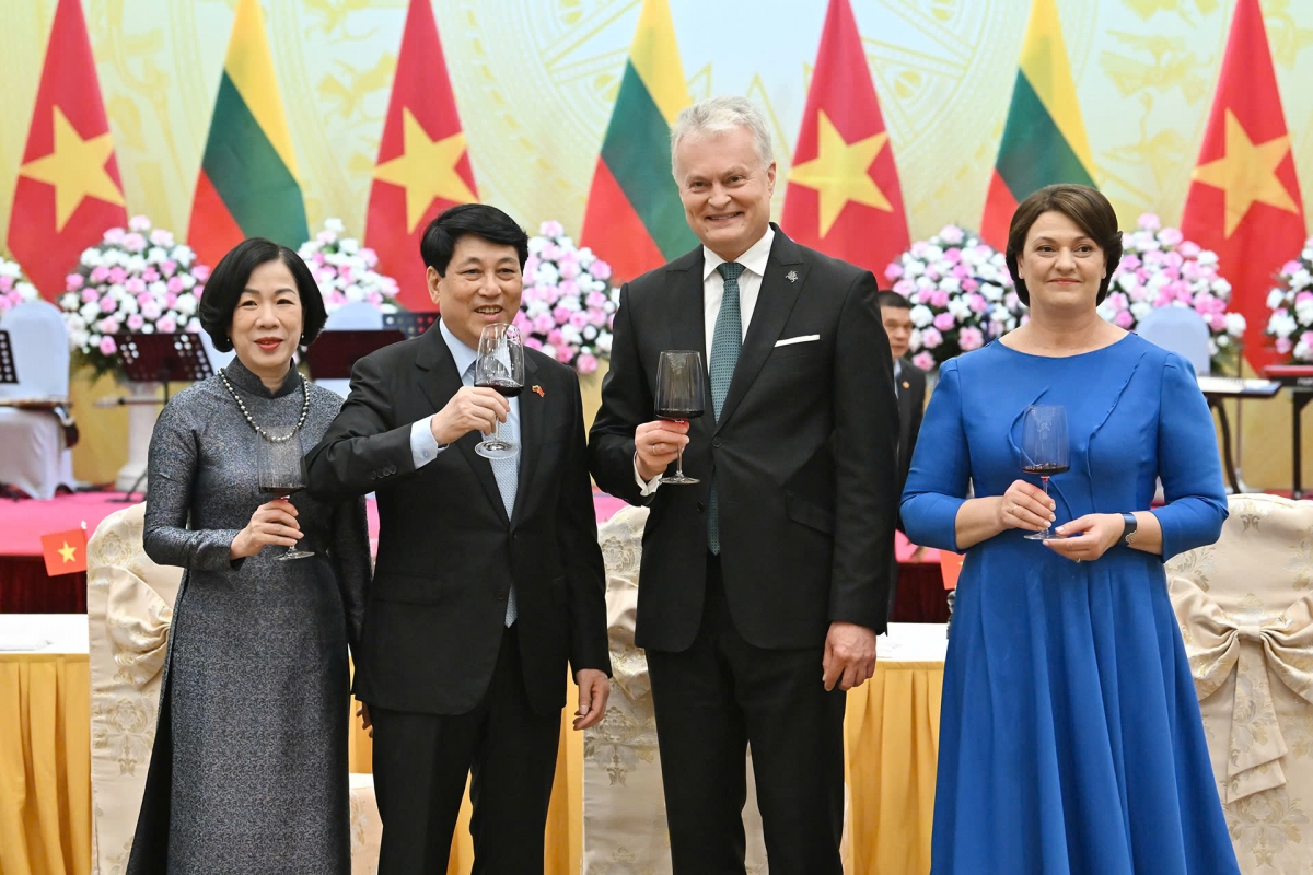 Chủ tịch nước Lương Cường chủ trì chiêu đãi chính thức Tổng thống Litva