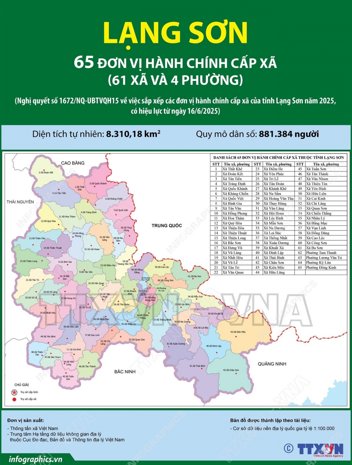 ban do chi tiet 65 don vi hanh chinh cap xa cua lang son tu ngay 16 6 2025 hinh anh 1