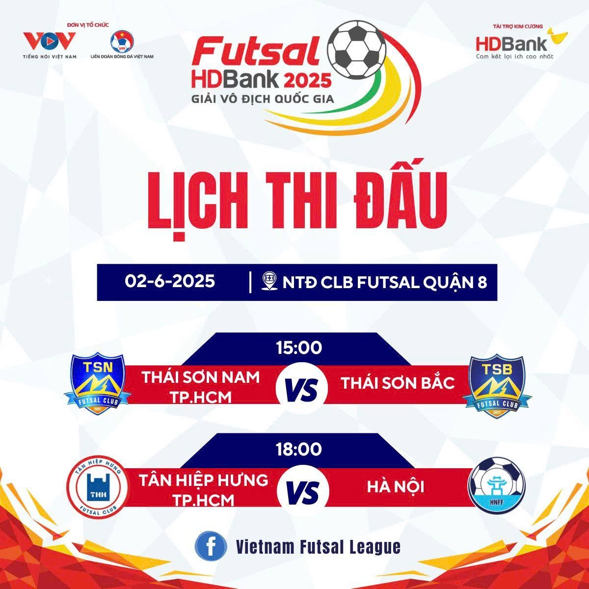 lịch thi đấu và trực tiếp futsal hdbank vĐqg 2025 hôm nay 2 6 hình ảnh 1 lich thi dau va truc tiep futsal hdbank vDqg 2025 hom nay 2 6 hinh anh 1