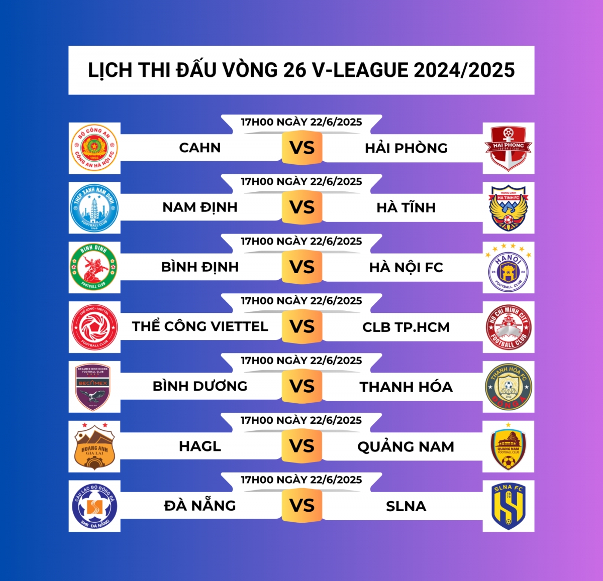 lịch thi đấu vòng 26 v-league 2024 2025 ngã ngũ cuộc đua trụ hạng hình ảnh 1 lich thi dau vong 26 v-league 2024 2025 nga ngu cuoc dua tru hang hinh anh 1