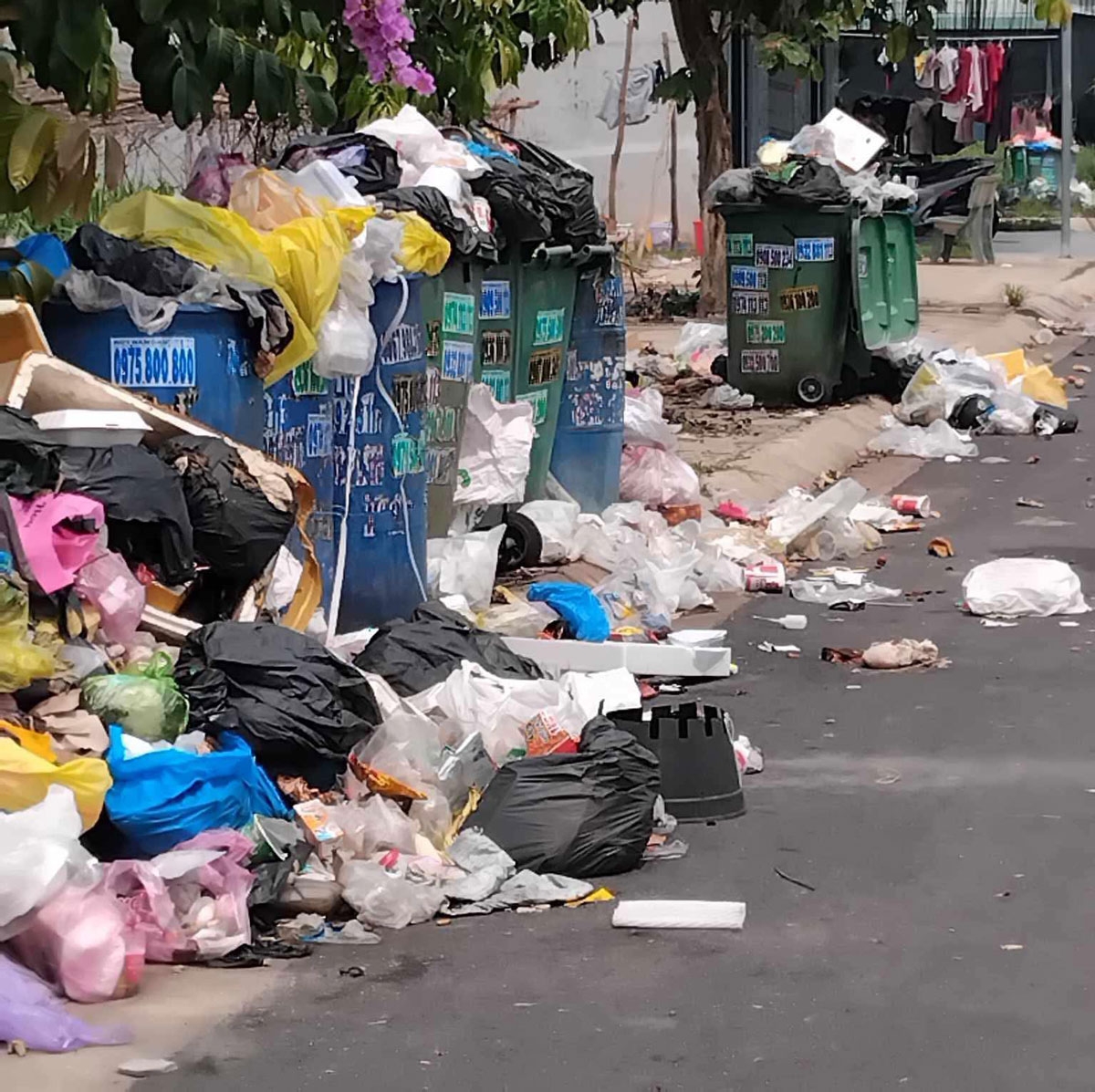 rác thải chất đống ở bình dương do chuyển đơn vị thu gom sau sáp nhập phường hình ảnh 1 rac thai chat dong o binh duong do chuyen don vi thu gom sau sap nhap phuong hinh anh 1
