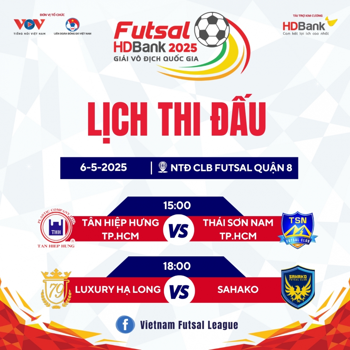 lich thi dau va truc tiep giai futsal hdbank vDqg 2025 ngay 6 5 hinh anh 1