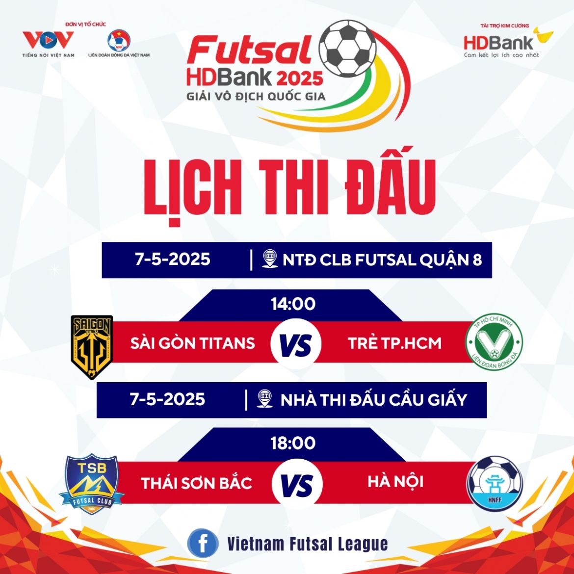 lich thi dau va truc tiep giai futsal hdbank vDqg 2025 ngay 7 5 hinh anh 1