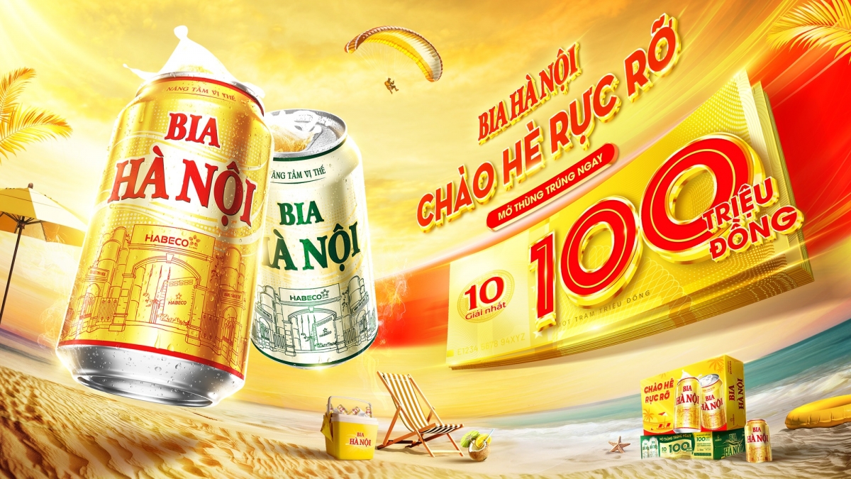trúng 100 triệu đồng với chương trình khuyến mại chào hè rực rỡ cùng bia hà nội hình ảnh 1 trung 100 trieu dong voi chuong trinh khuyen mai chao he ruc ro cung bia ha noi hinh anh 1
