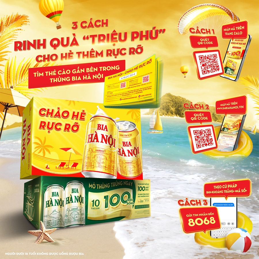 trúng 100 triệu đồng với chương trình khuyến mại chào hè rực rỡ cùng bia hà nội hình ảnh 3 trung 100 trieu dong voi chuong trinh khuyen mai chao he ruc ro cung bia ha noi hinh anh 3