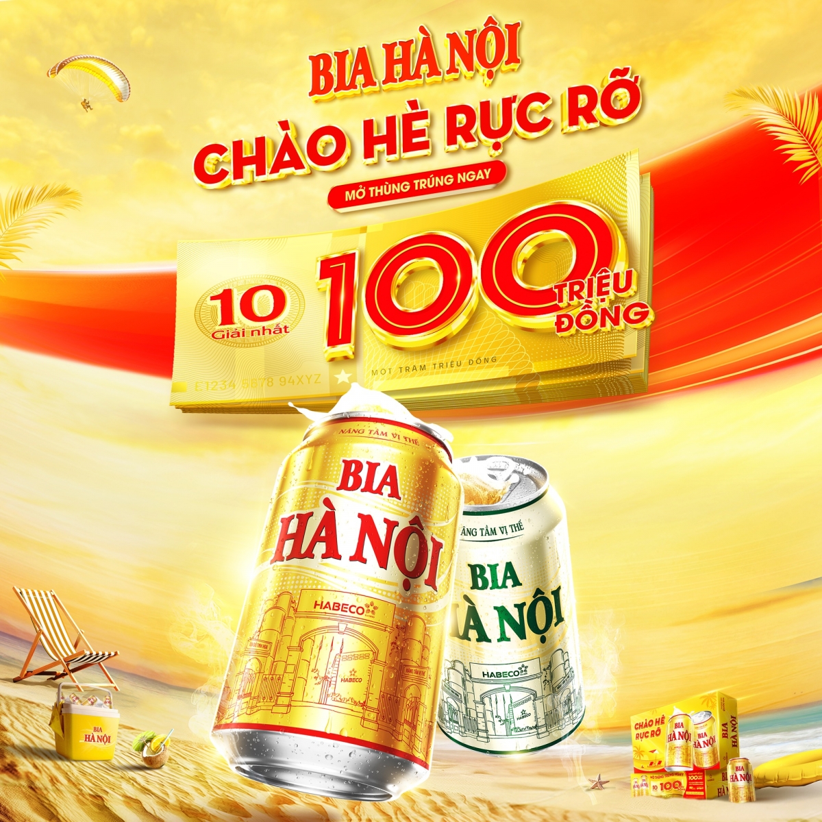Trúng 100 triệu đồng với chương trình khuyến mại “Chào hè rực rỡ” cùng bia Hà Nội