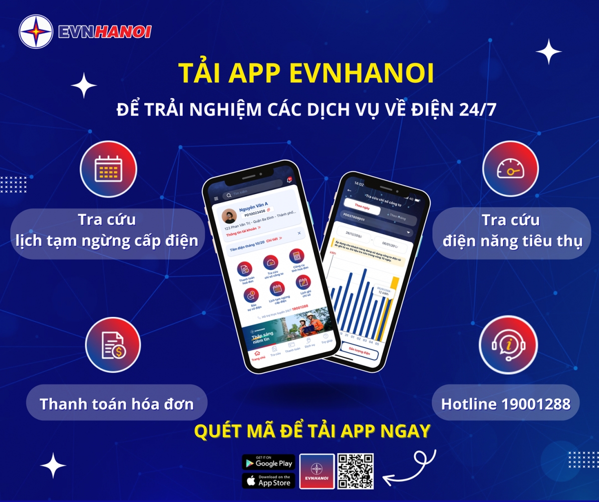 App EVNHANOI giúp khách hàng chủ động theo dõi, kiểm soát và sử dụng điện hiệu quả