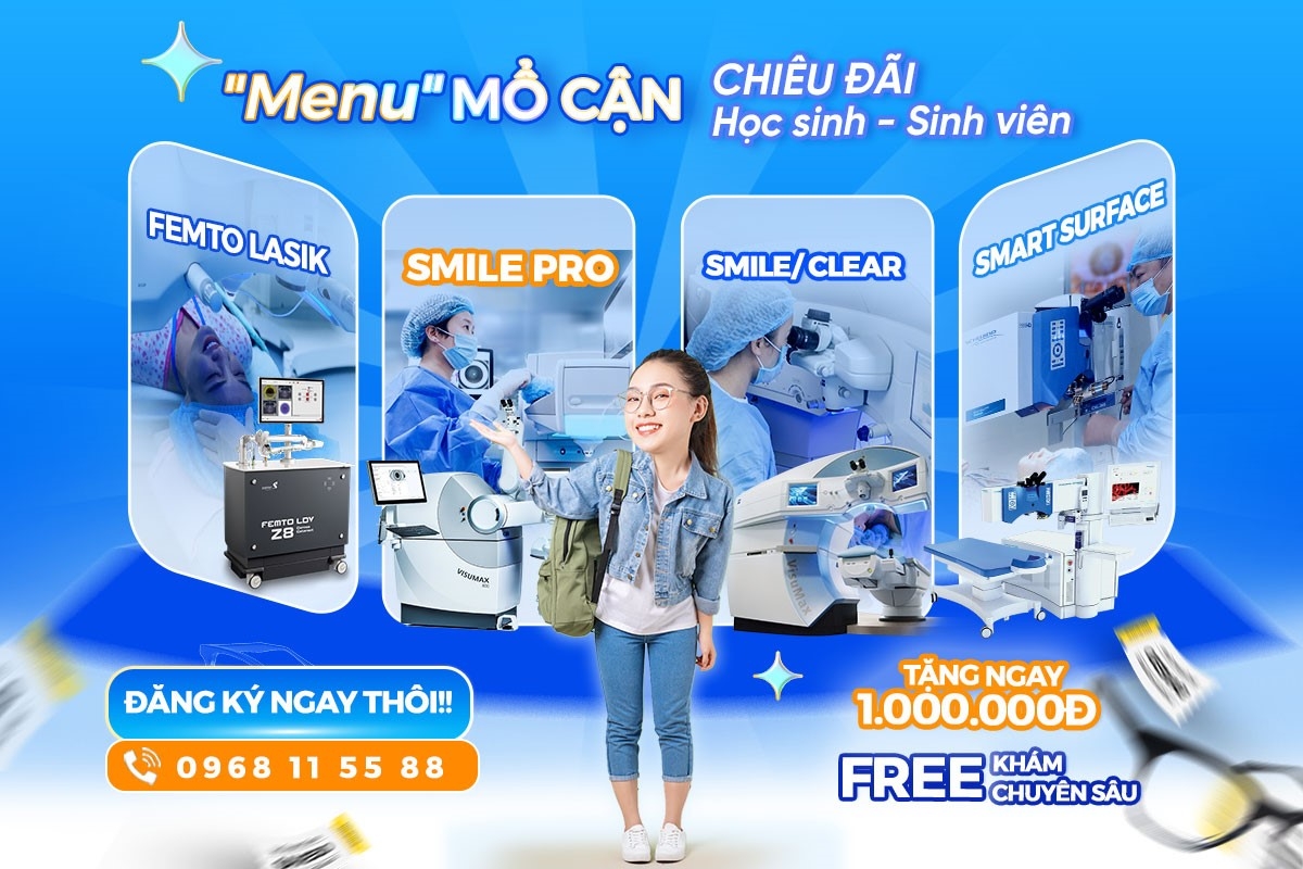 Ưu đãi "khủng" lên tới 22 triệu đồng cho sinh viên PTTKX tại BV Mắt Quốc tế DND