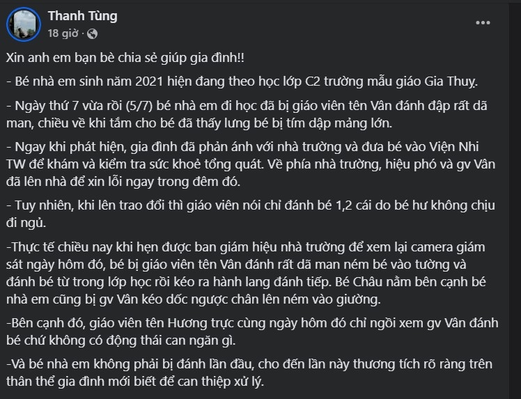 bé 4 tuổi ở hà nội vào viện khám vì nghi bị giáo viên đánh đập hình ảnh 1 be 4 tuoi o ha noi vao vien kham vi nghi bi giao vien danh dap hinh anh 1