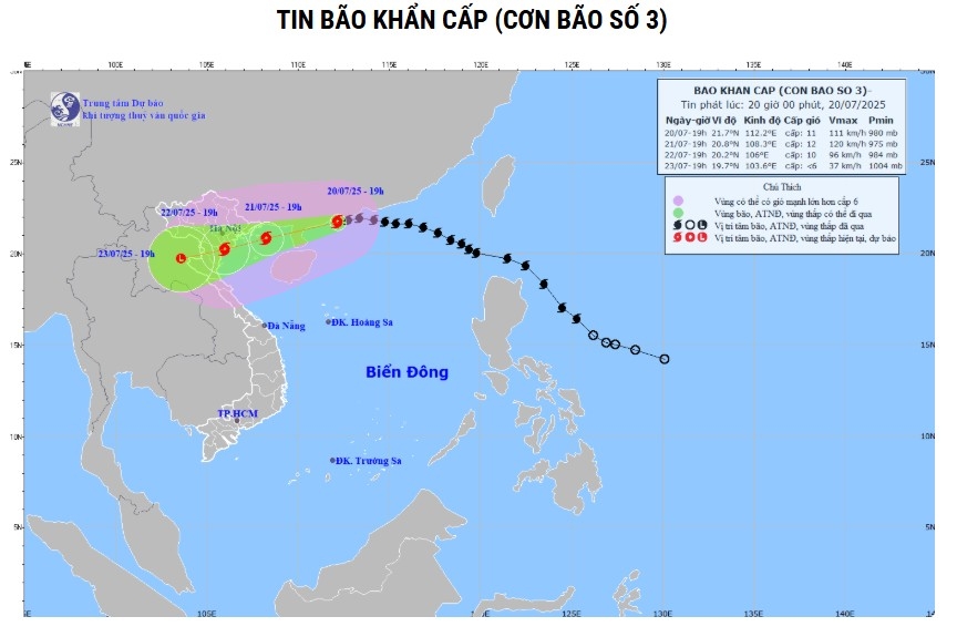 Expected path of the storm Hướng đi dự kiến của bão