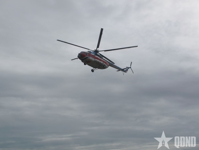 Helicopter deployed to assist people in flood-isolated areas