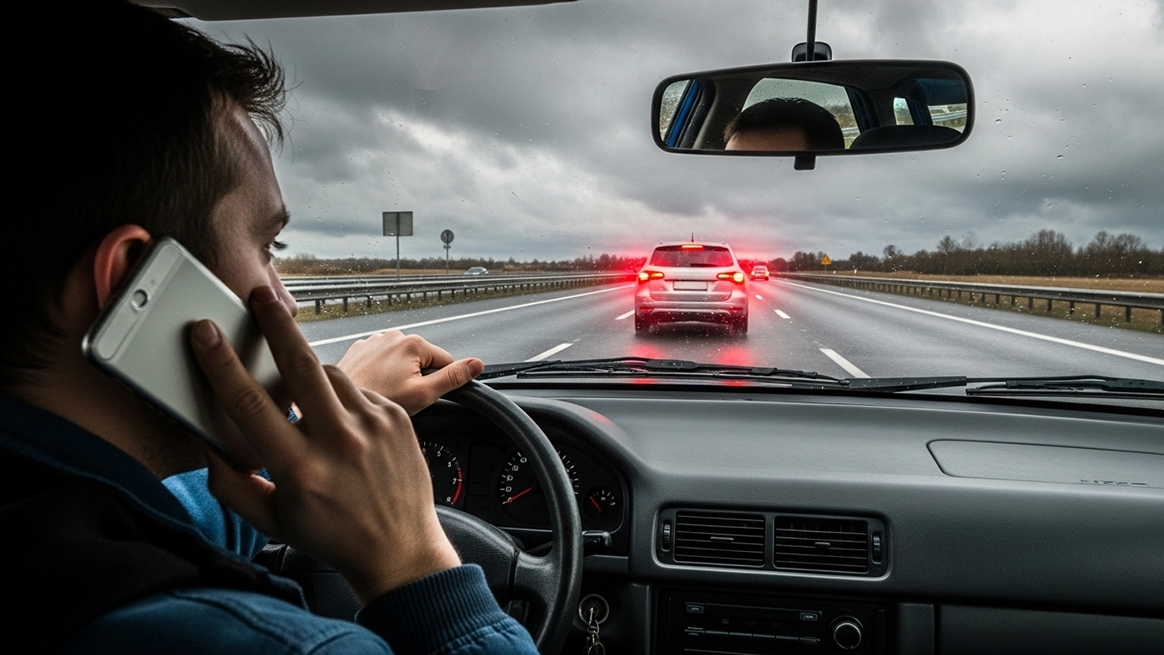 Nguy hiểm từ việc tài xế “buôn” điện thoại trên cao tốc