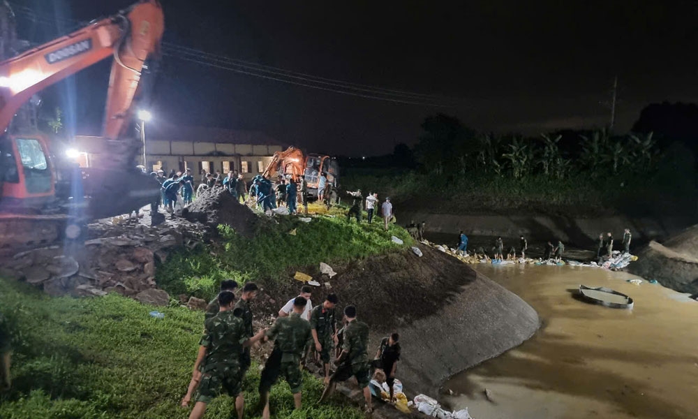 Khắc phục sự cố mạch đùn, mạch sủi tại Trạm bơm Cẩm Bào, Bắc Ninh