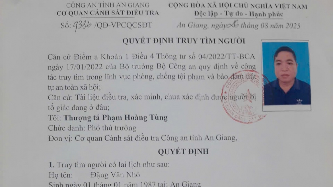 truy tim nguoi bi to su dung giay to dat gia de lua dao chiem doat tai san hinh anh 1