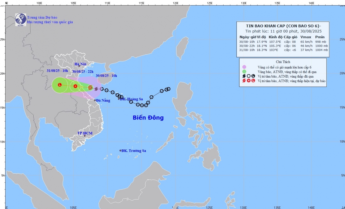 bao so 6 bat dau gay gio giat cap 8-9 o dao bach long vi, co to, con co hinh anh 1