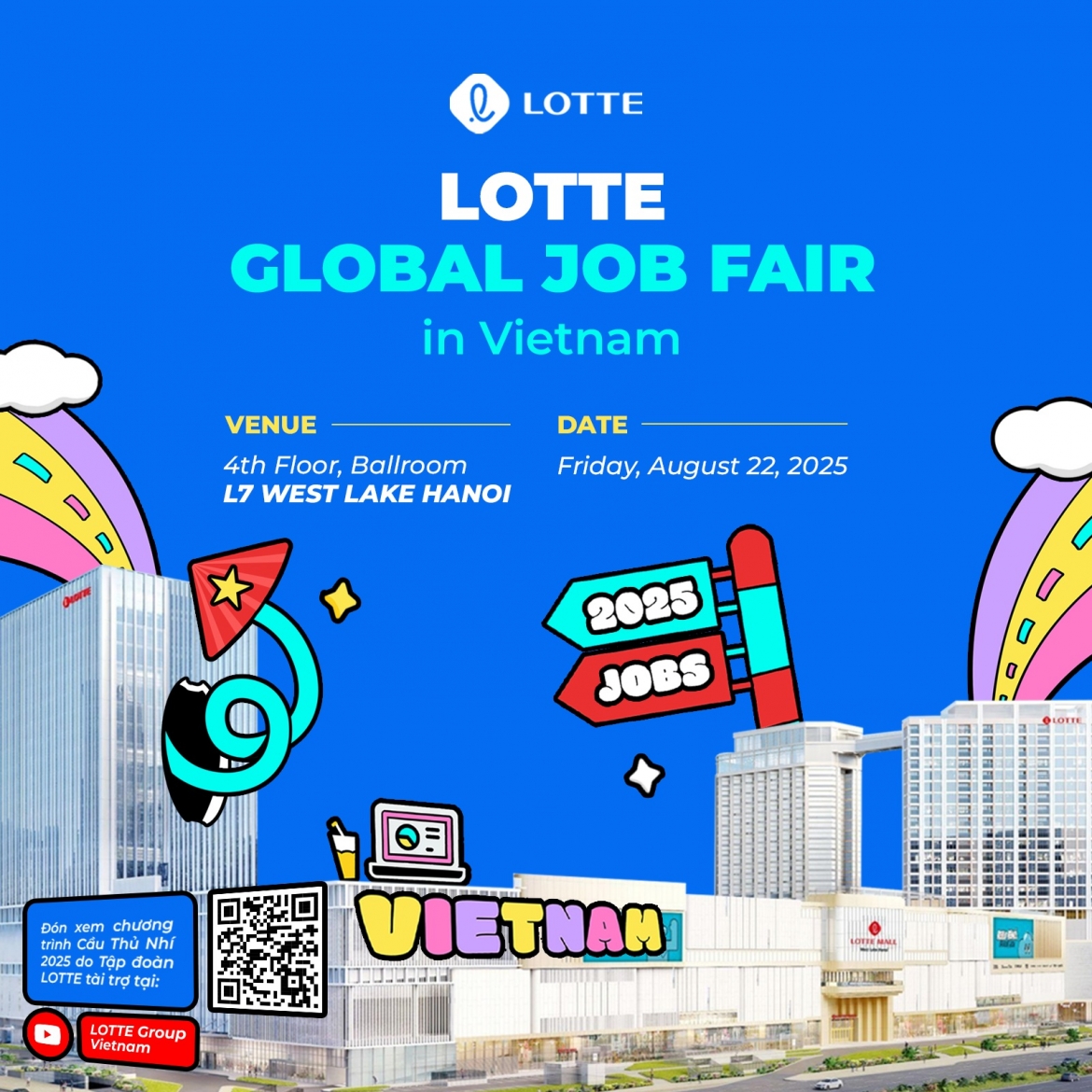 bung no voi gan 300 co hoi viec lam tai lotte global job fair in vietnam 2025 hinh anh 1
