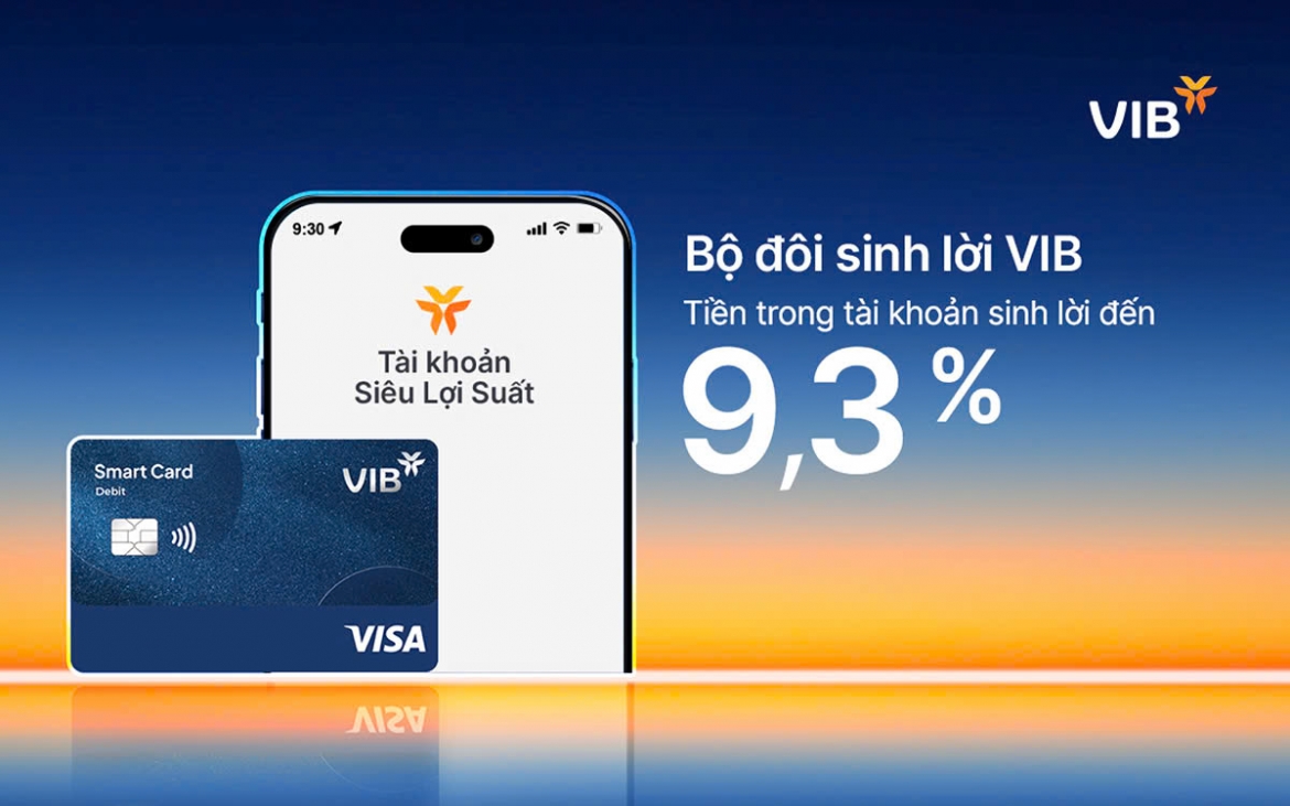 Bộ đôi sinh lời VIB – Giải pháp tài chính tối ưu dòng tiền đến 9,3%