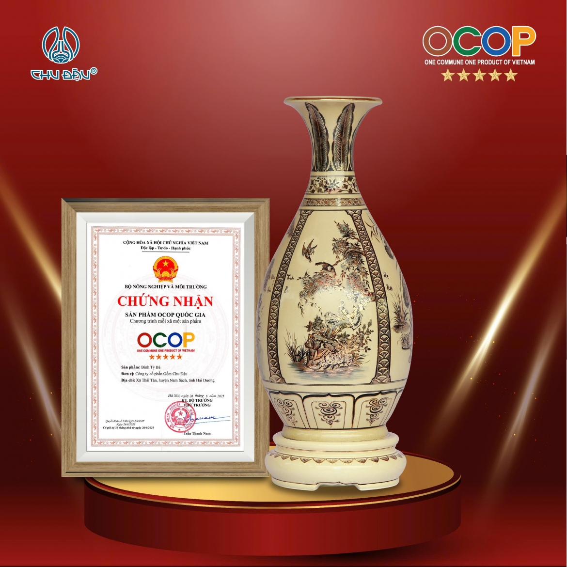 gốm chu Đậu tự hào với 5 sản phẩm đạt chứng nhận ocop 5 sao cấp quốc gia hình ảnh 3 gom chu Dau tu hao voi 5 san pham dat chung nhan ocop 5 sao cap quoc gia hinh anh 3