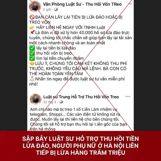 Mạo danh luật sư để giúp lấy lại tiền bị lừa: Nhiều người "sập bẫy"