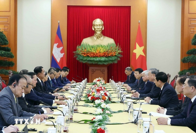 tong bi thu to lam gap chu tich Dang nhan dan campuchia hinh anh 1