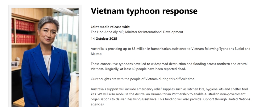 Australia to provide AUD3 million in humanitarian assistance for Vietnam