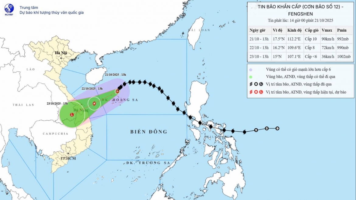 bao so 12 tren vung bien phia bac quan dao hoang sa, cach Da nang khoang 450km hinh anh 1