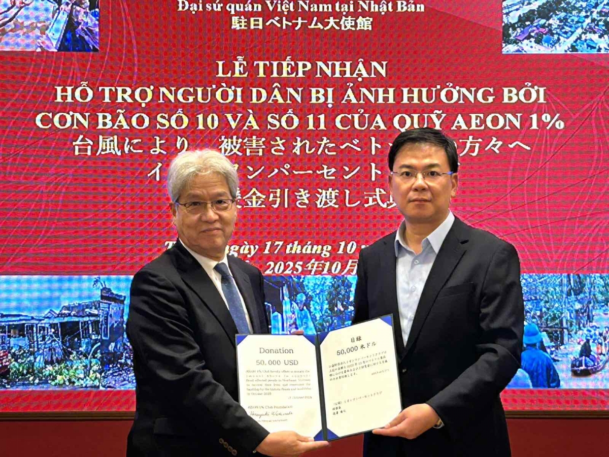 Quỹ Câu lạc bộ Aeon 1% của Nhật Bản hỗ trợ nạn nhân bão lụt Việt Nam