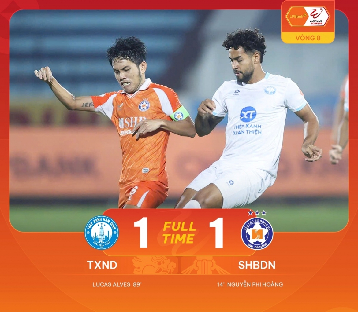 ket qua vong 8 v-league 2025 2026 nam Dinh nhoc nhan cam hoa Da nang hinh anh 2