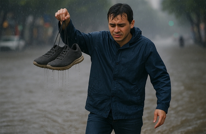 Mẹo dân gian ít ai biết làm khô nhanh, không bị hôi khi giày ướt do lội nước