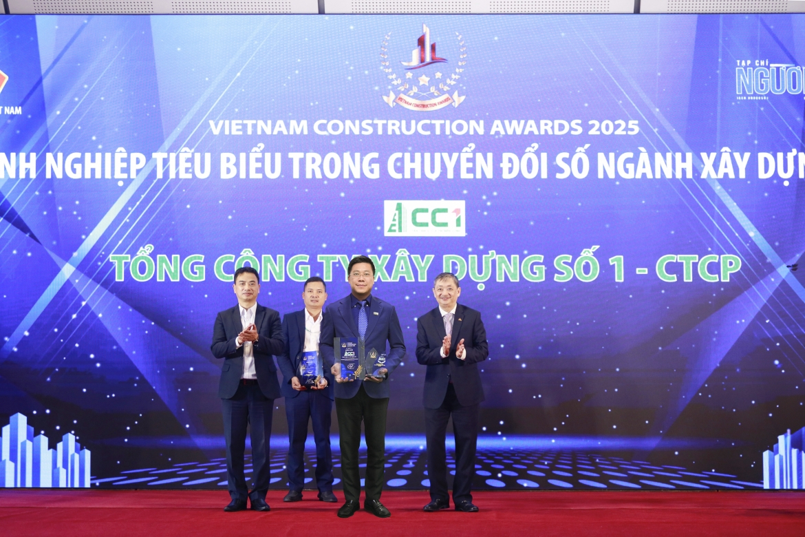 CC1 được vinh danh “Doanh nghiệp tiêu biểu chuyển đổi số ngành Xây dựng 2025”