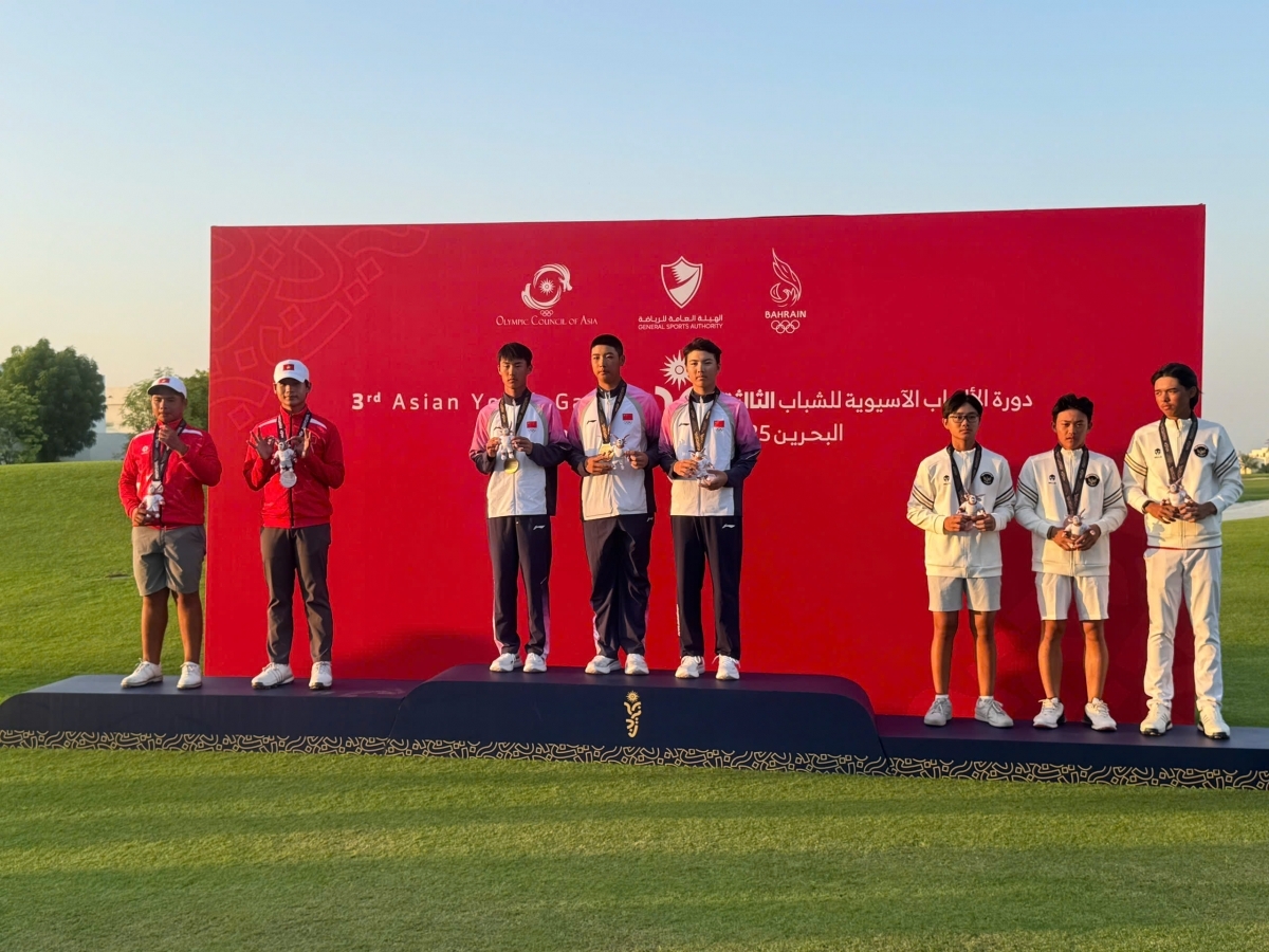 Đội tuyển golf Việt Nam giành 2 HCB Đại hội Thể thao trẻ châu Á 2025