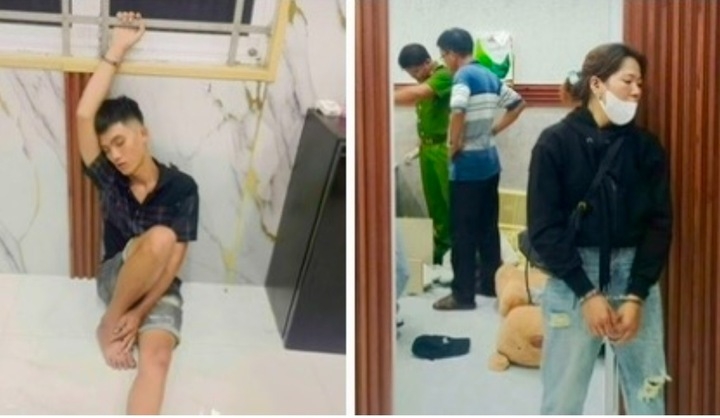 tam giu doi nam nu thue tro o Dong thap tang tru ma tuy va vu khi hinh anh 1
