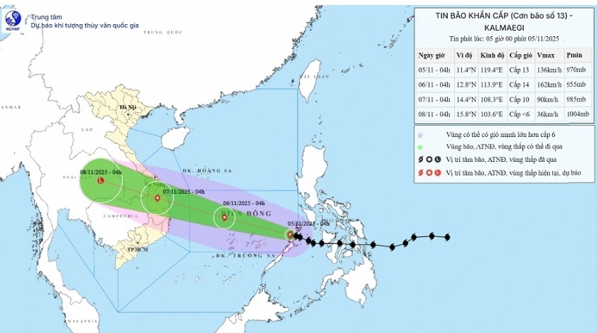 kalmaegi enters east sea with strong winds, gusts up to 17 200-220 km h picture 1