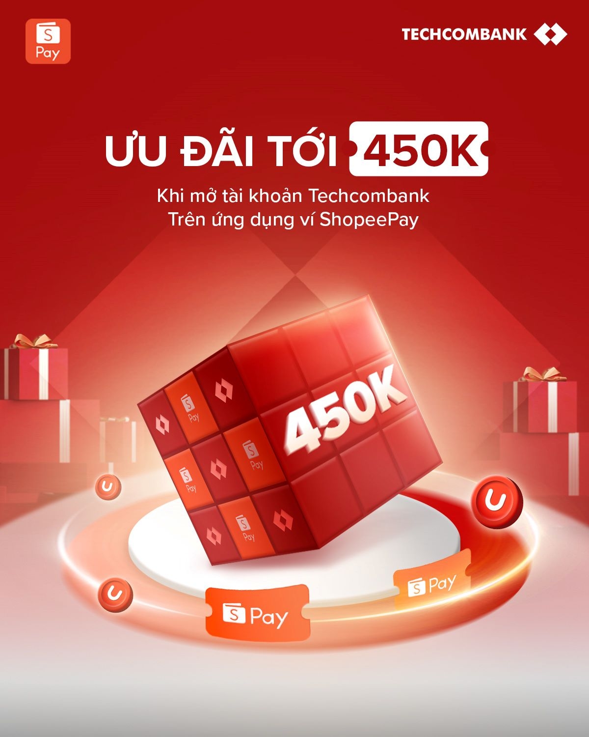 Mở tài khoản Techcombank trên ứng dụng ShopeePay