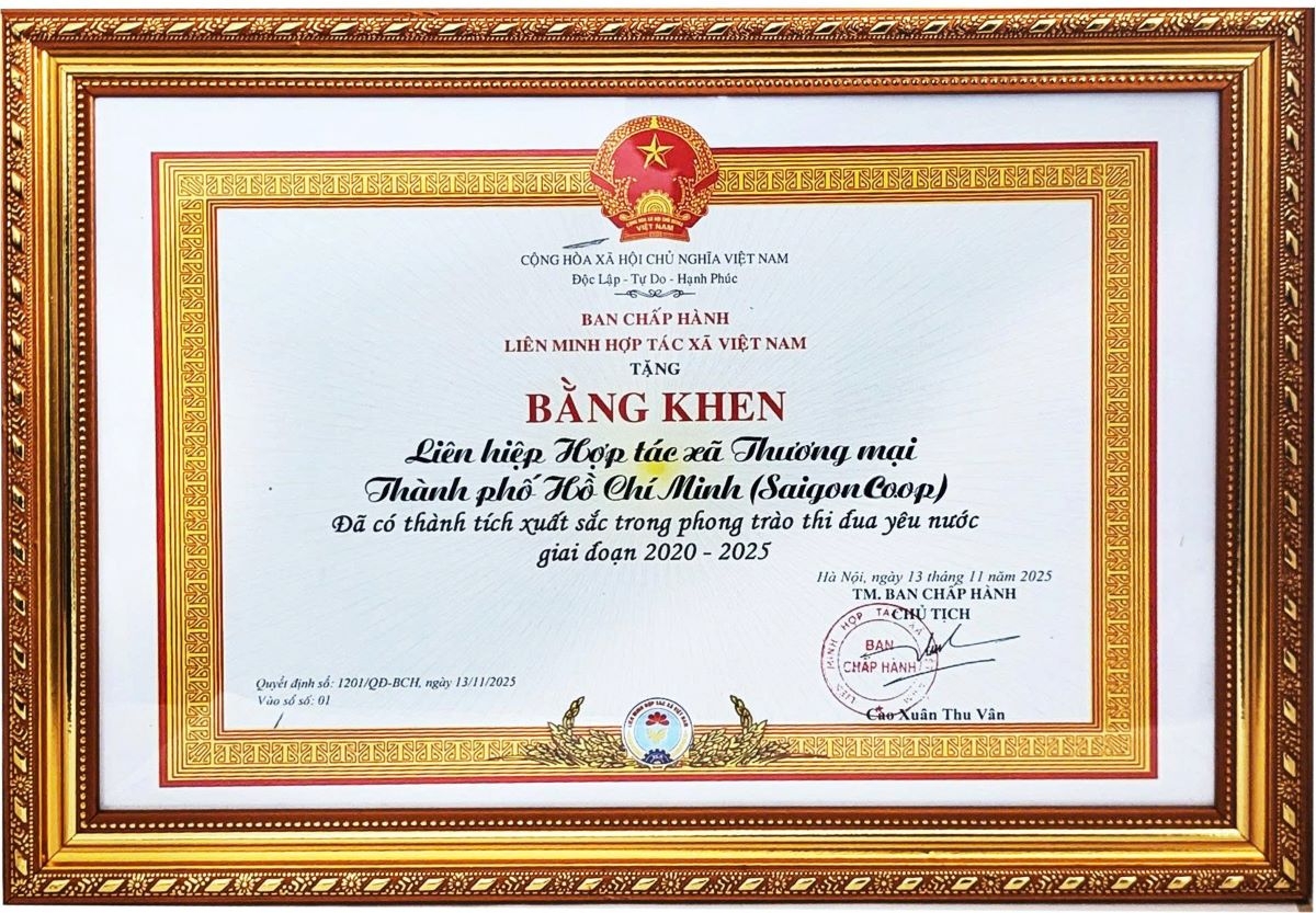 Saigon Co.op được khen thưởng tại Đại hội Thi đua yêu nước lần thứ V