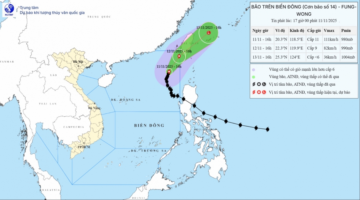 bao so 14 manh cap 11, giat cap 14 hoat dong tren bien Dong hinh anh 1
