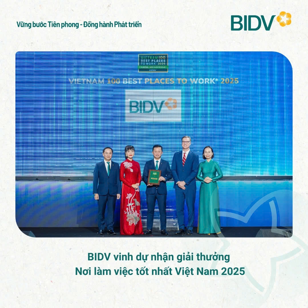 BIDV được vinh danh "Nơi làm việc tốt nhất Việt Nam" năm thứ ba liên tiếp