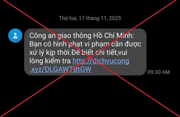 Cảnh báo mất tiền tỷ vì tin nhắn phạt nguội lừa đảo