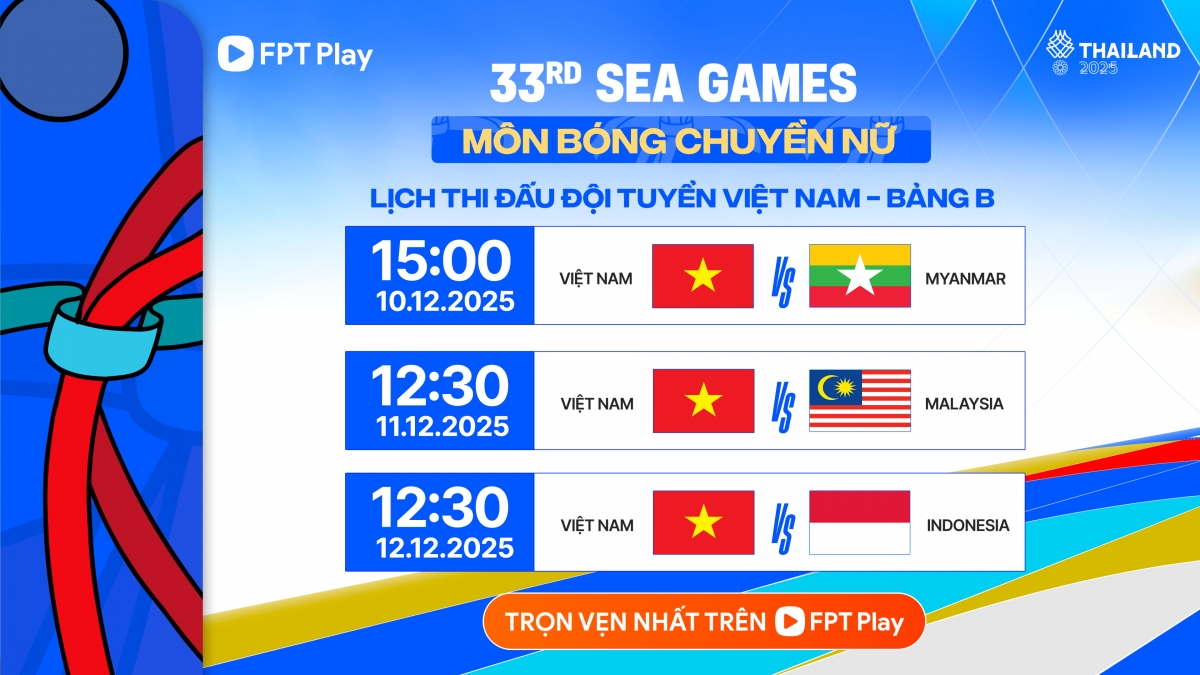 Lịch thi đấu bóng chuyền nữ Việt Nam tại SEA Games 33: Hướng tới HCV lịch sử