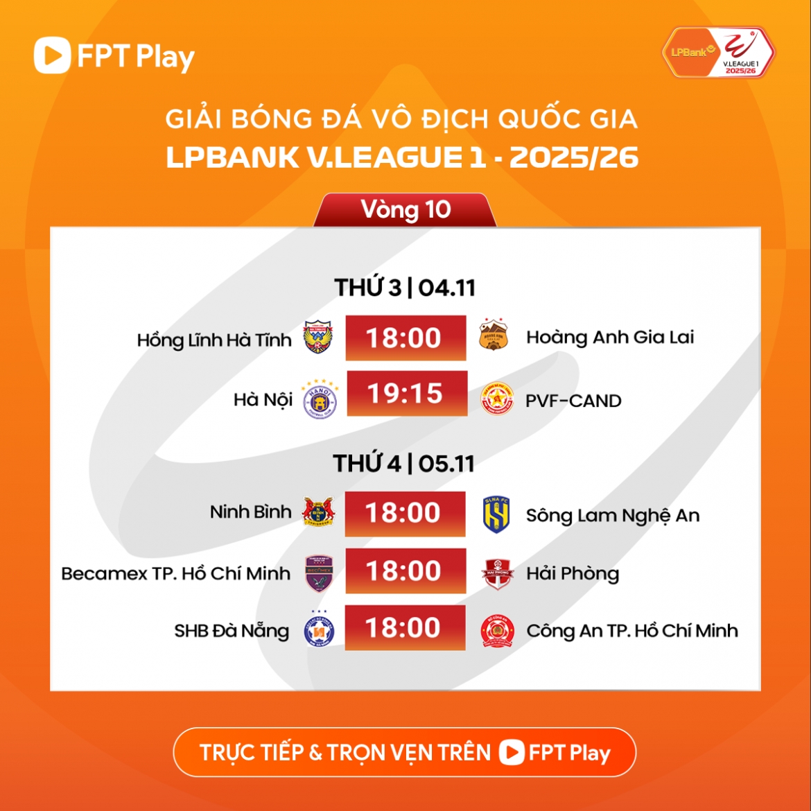 lich thi dau vong 10 v-league 2025 2026 co hoi cho ha noi fc va hai phong hinh anh 1