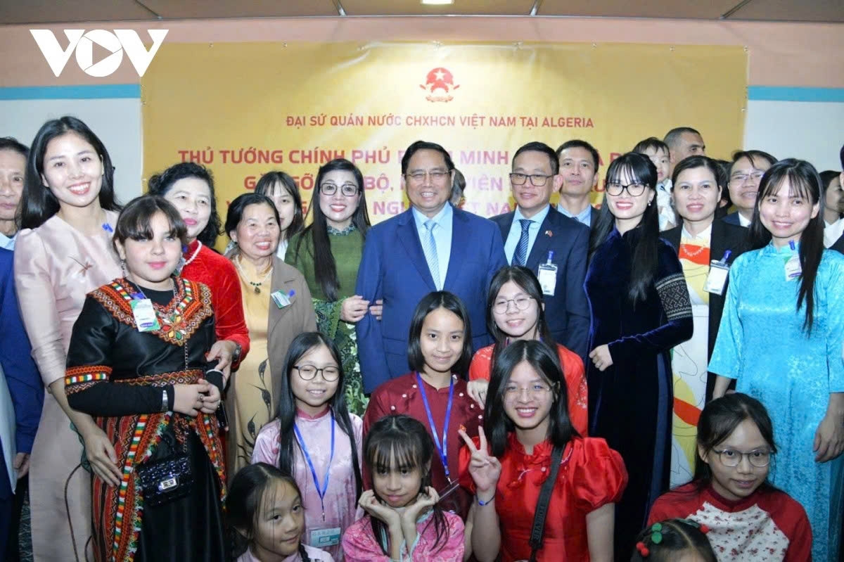 pm pham minh chinh meets with vietnamese nationals in algeria picture 1