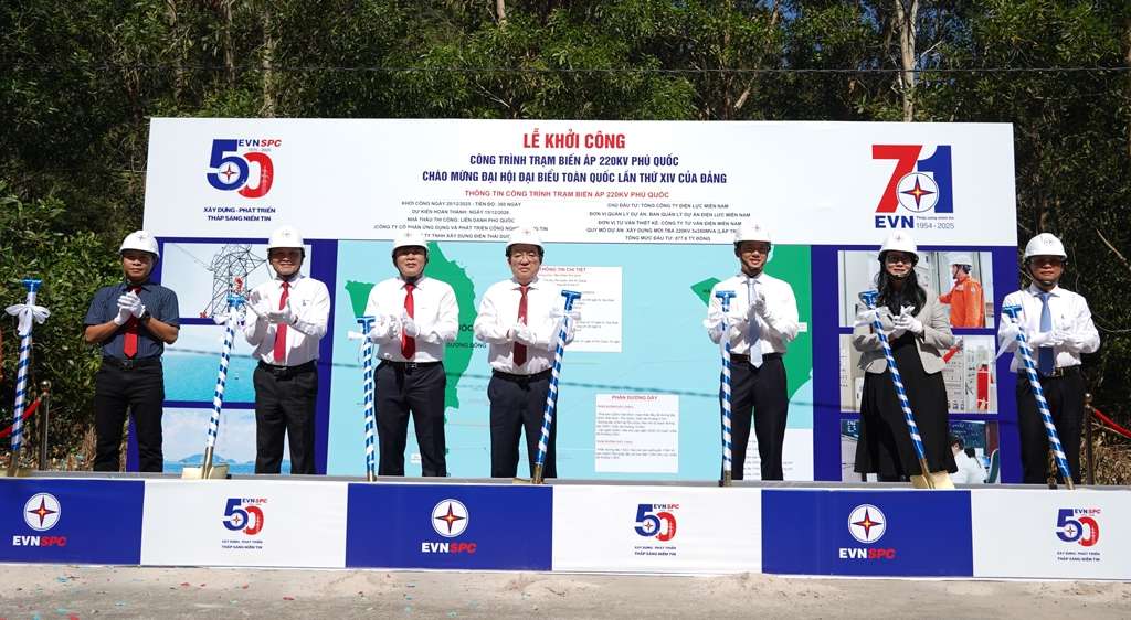 evnspc nhieu cong trinh dien duoc khoi cong, khanh thanh chao mung Dai hoi Dang hinh anh 1