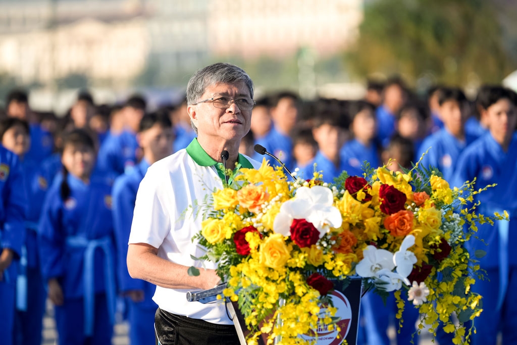 60.000 hoc sinh tao ky luc kep viet nam va the gioi voi vo nhac vovinam hinh anh 2