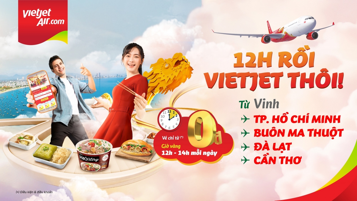 Bay cùng Vietjet đến Vinh: Đón mùa đoàn viên tận hưởng giá vé chỉ 0 đồng