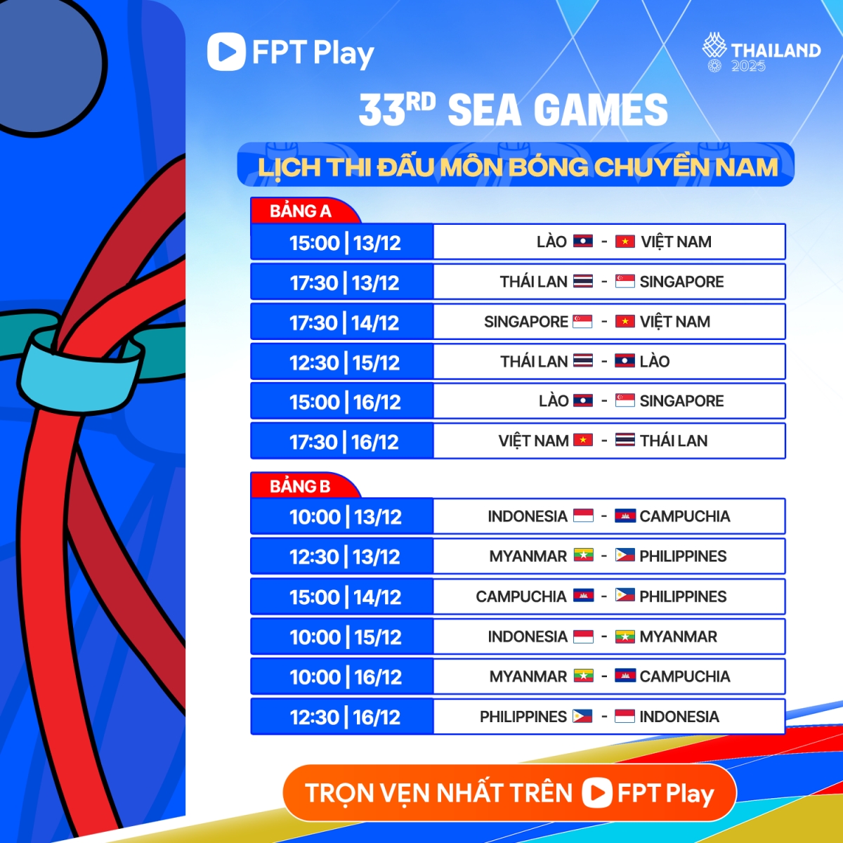 lich thi dau va truc tiep bong chuyen nam sea games 33 co hoi lon cho viet nam hinh anh 2