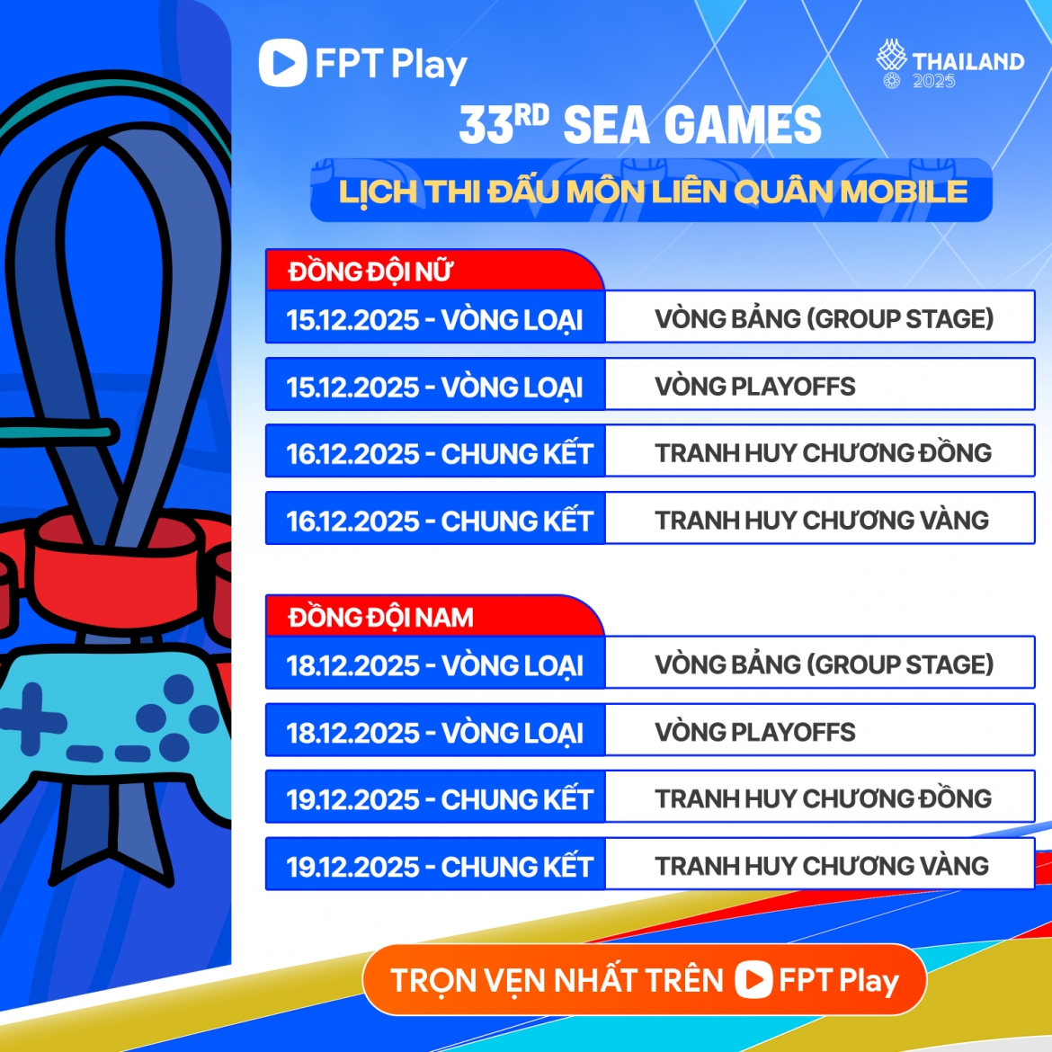 lich thi dau lien quan mobile sea games 33 Doi viet nam quyet tranh hcv hinh anh 1