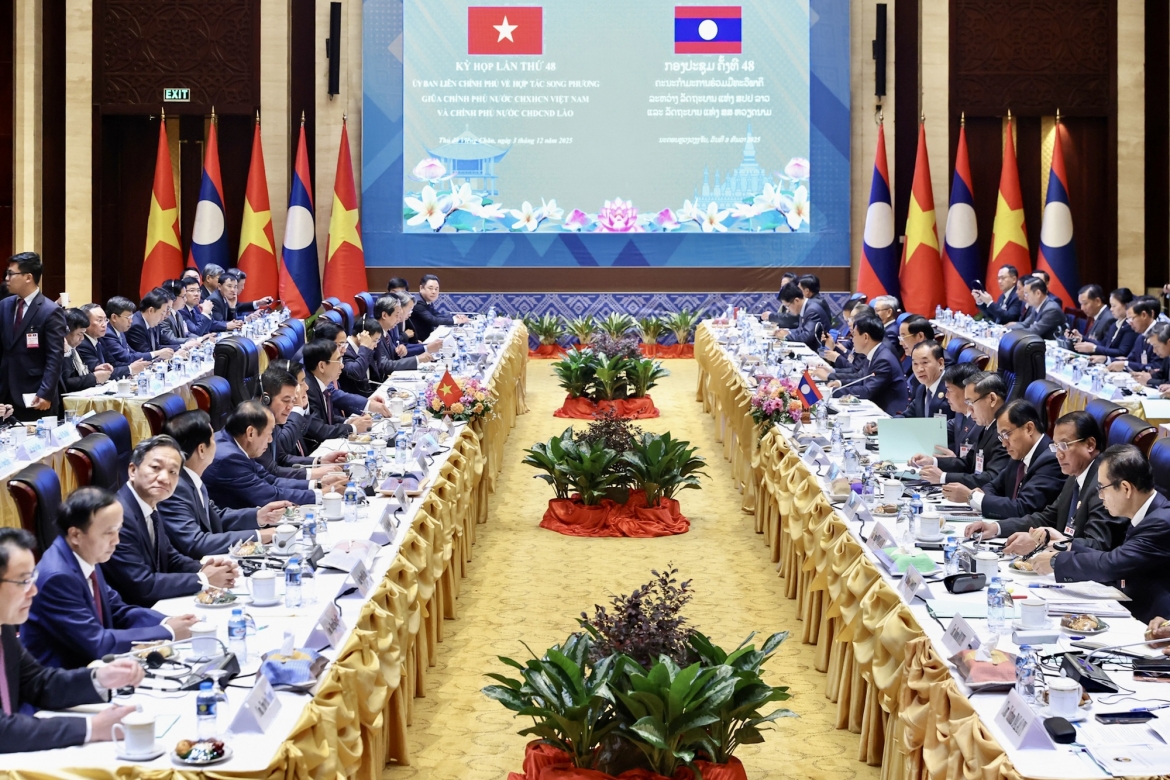 thu tuong viet nam va lao dong chu tri ky hop lan thu 48 Uy ban lien chinh phu hinh anh 1