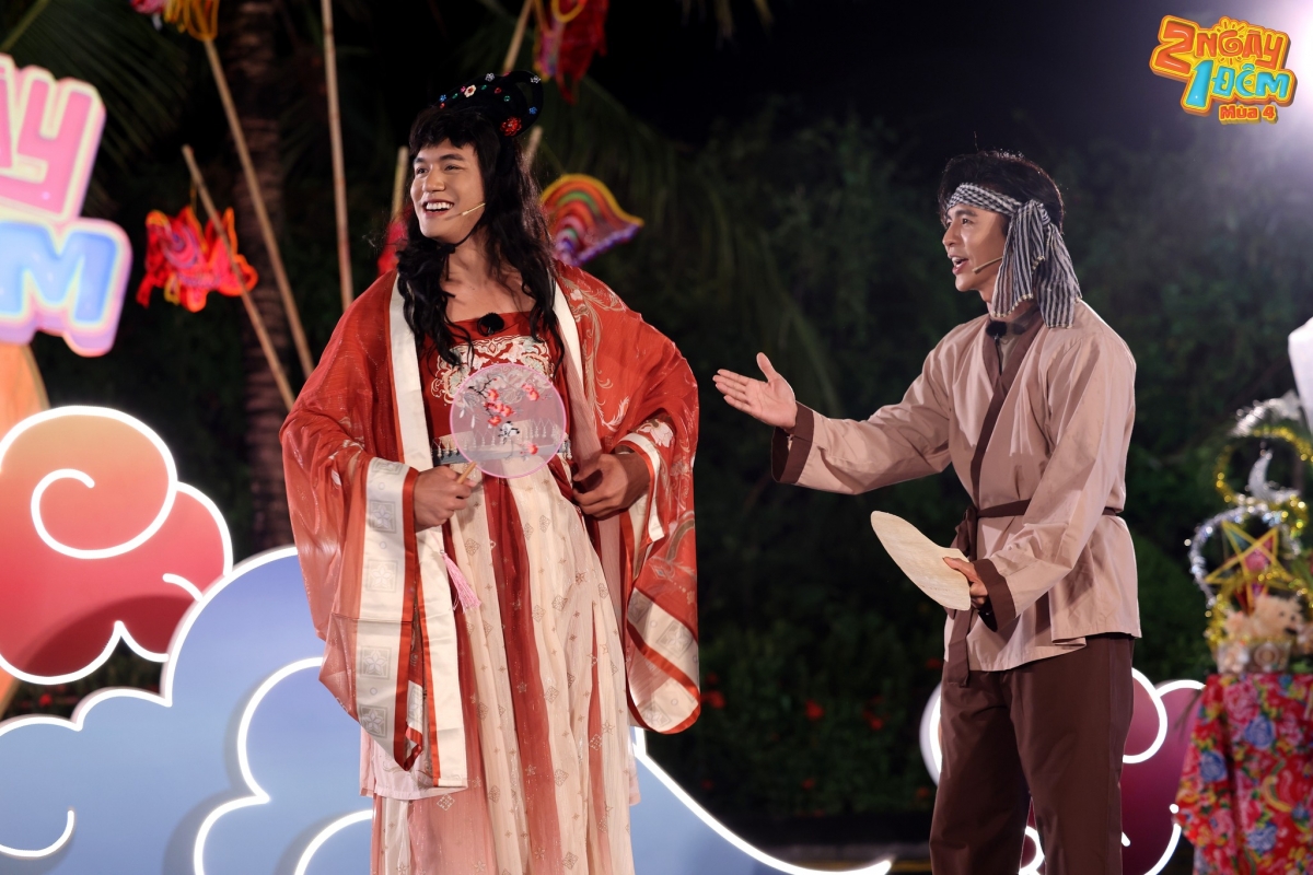 2 ngày 1 đêm steven nguyễn và Đỗ nhật hoàng hóa thân thành chú cuội - hằng nga hình ảnh 1 2 ngay 1 dem steven nguyen va Do nhat hoang hoa than thanh chu cuoi - hang nga hinh anh 1