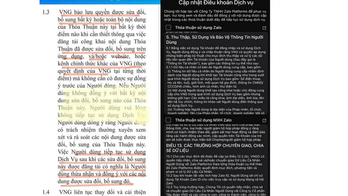 zalo doi dieu khoan moi nguoi dung bi day vao the chap thuan hoac ngung su dung hinh anh 1